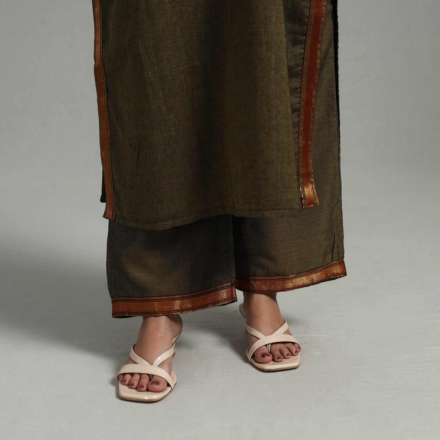 Buy Cotton Green Dharwad Kurta Set with Palazzo & Dupatta