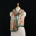 Ranihati Chanderi Silk Hand Embroidered Stole with Pom Pom 159