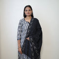 Buy Grey Handloom Cotton Pochampally Ikat Kurta Set Online