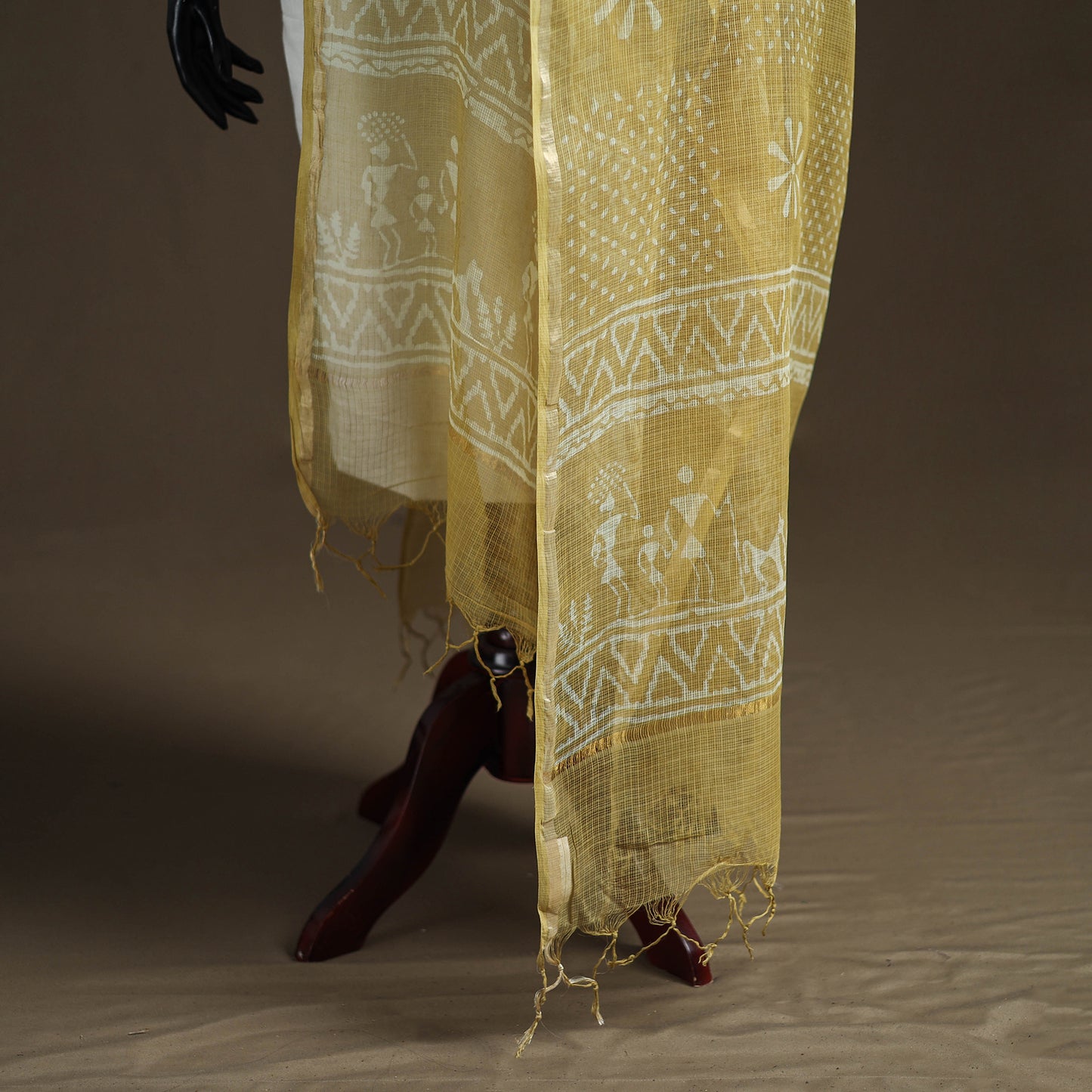 Pipad Hand Block Print Natural Dyed Kota Doria Cotton Dupatta 32