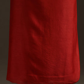 Red - Handpainted Srikalahasti Handloom Chanderi Silk Unstitched Kurta (2.3M) 03