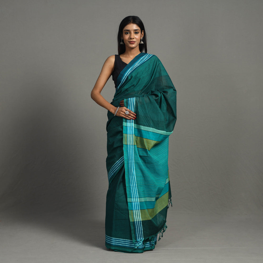 Green - Stripes Dobby Cotton Handloom Saree 39