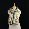 Ranihati Chanderi Silk Hand Embroidered Stole with Pom Pom 170