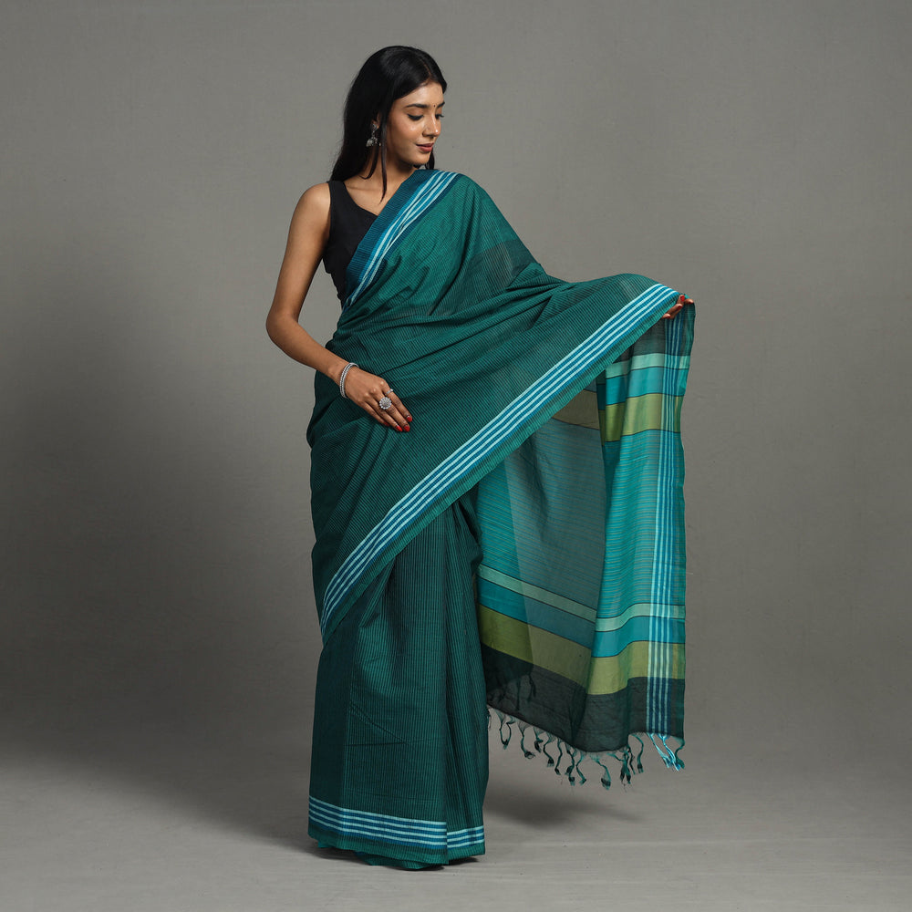 Green - Stripes Dobby Cotton Handloom Saree 39