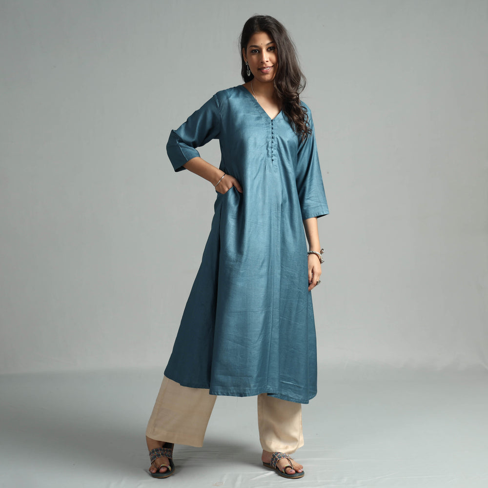 plain silk kurta