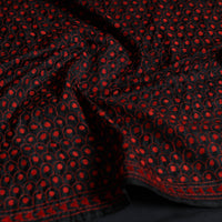 Red - Handloom Silk Bengal Kantha Work Stole 76