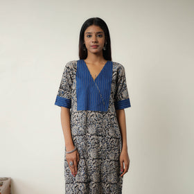 Natural Dyed Block Print Cotton Kalamkari Kurta for Women