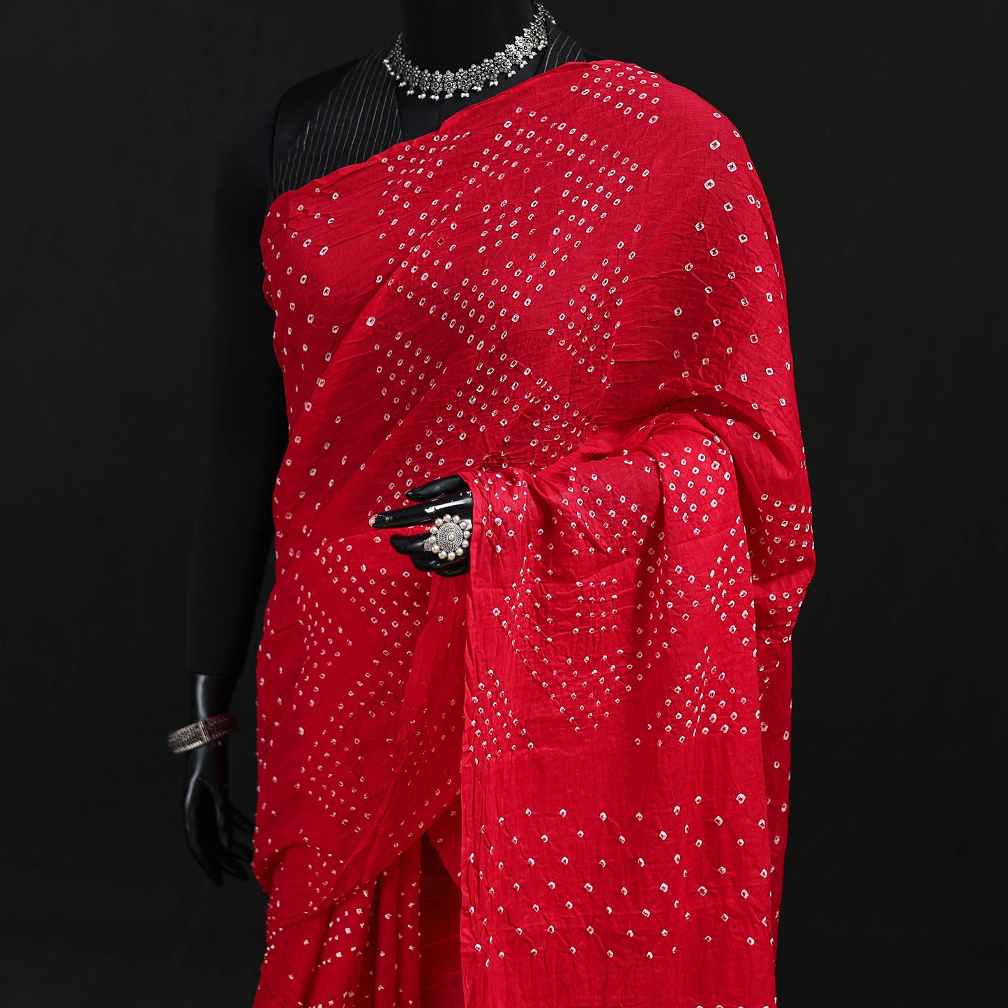 Kutch Bandhani Tie-Dye Cotton Saree 96