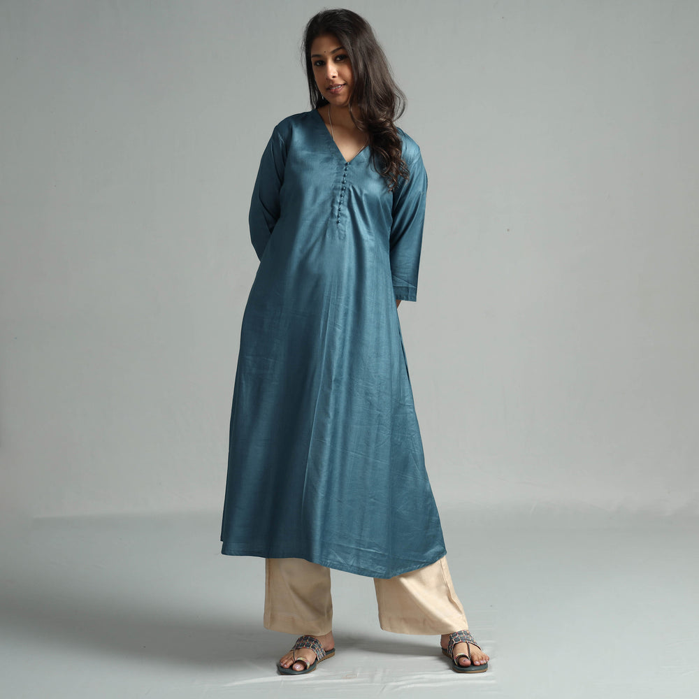 plain silk kurta