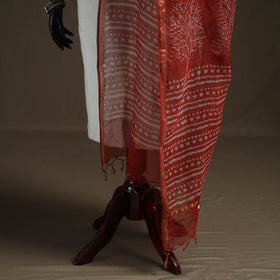 Pipad Hand Block Print Natural Dyed Kota Doria Cotton Dupatta 33