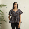 Black - Ajrakh Block Printed Cotton Crop Top 13