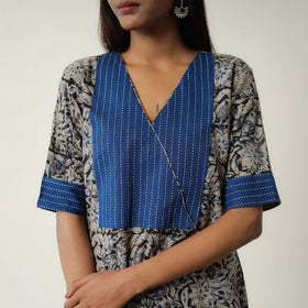 Natural Dyed Block Print Cotton Kalamkari Kurta for Women