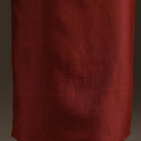 Red - Handpainted Srikalahasti Handloom Chanderi Silk Unstitched Kurta (2.3M) 04