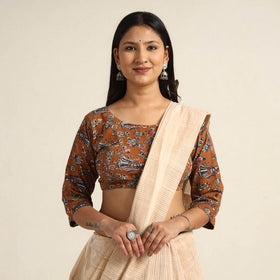Buy Kalamkari Printed Cotton Stitched Blouse Online at iTokri.com