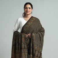 Brown - Hand Block Printed Cotton Ajrakh Dupatta 21