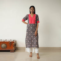 Natural Dyed Block Print Cotton Kalamkari Kurta 03