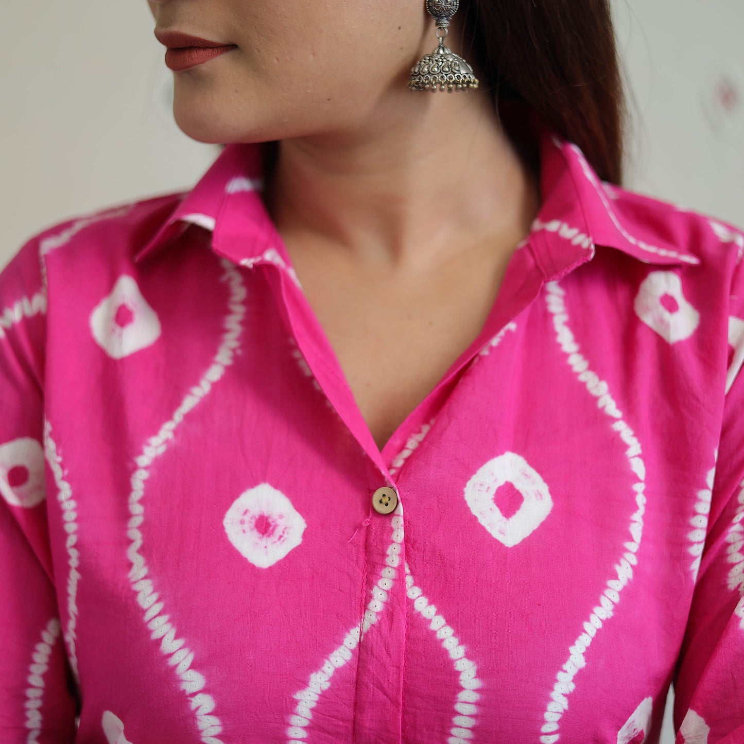 Pink - Tie & Dye Cotton Straight Shibori Kurta 18