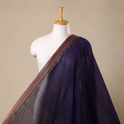 Blue Thread Border Dharwad Cotton Fabric
