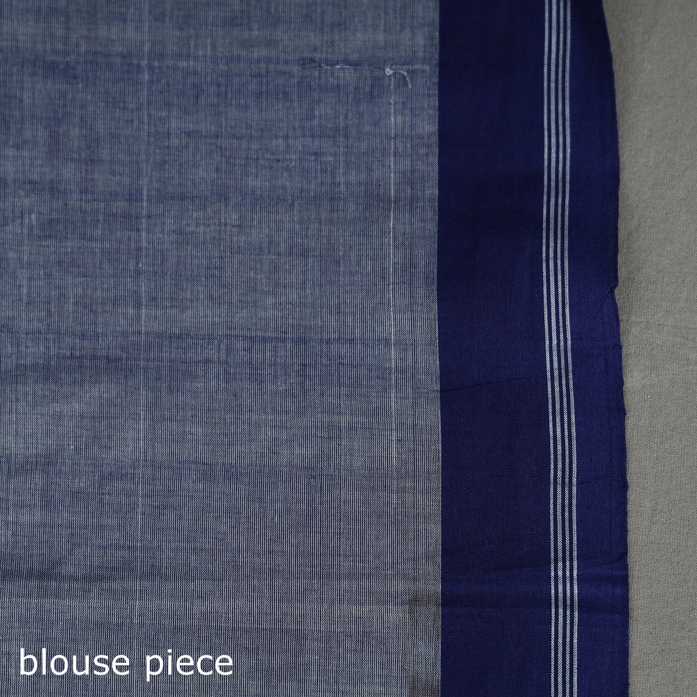 Blue - Leaves Cotton Handloom Saree 38