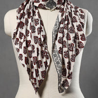 Block Printed Modal Silk Pendant Necklace Scarf 37