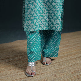 Hand Batik Print Cotton Suit Set with Dupatta for Women 31