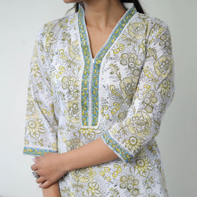 Multicolor - Block Print Cotton Straight Sanganeri Kurta 12