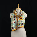 Ranihati Chanderi Silk Hand Embroidered Stole with Pom Pom 167