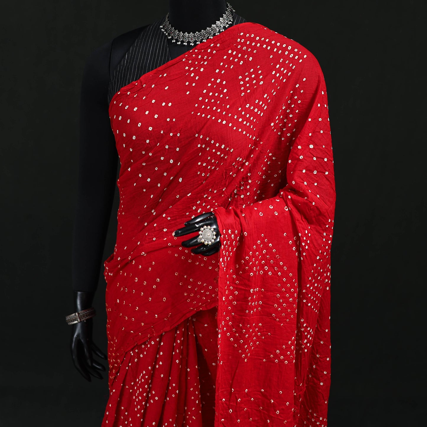 Kutch Bandhani Tie-Dye Cotton Saree 97