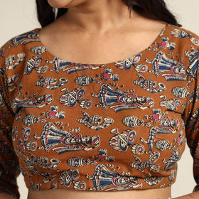 Buy Kalamkari Printed Cotton Stitched Blouse Online at iTokri.com