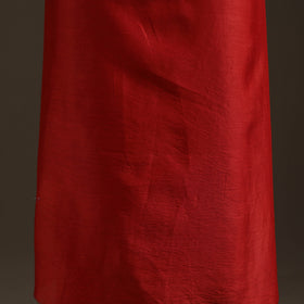 Red - Handpainted Srikalahasti Handloom Chanderi Silk Unstitched Kurta (2.3M) 05