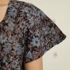 Black - Ajrakh Block Printed Cotton Crop Top 13