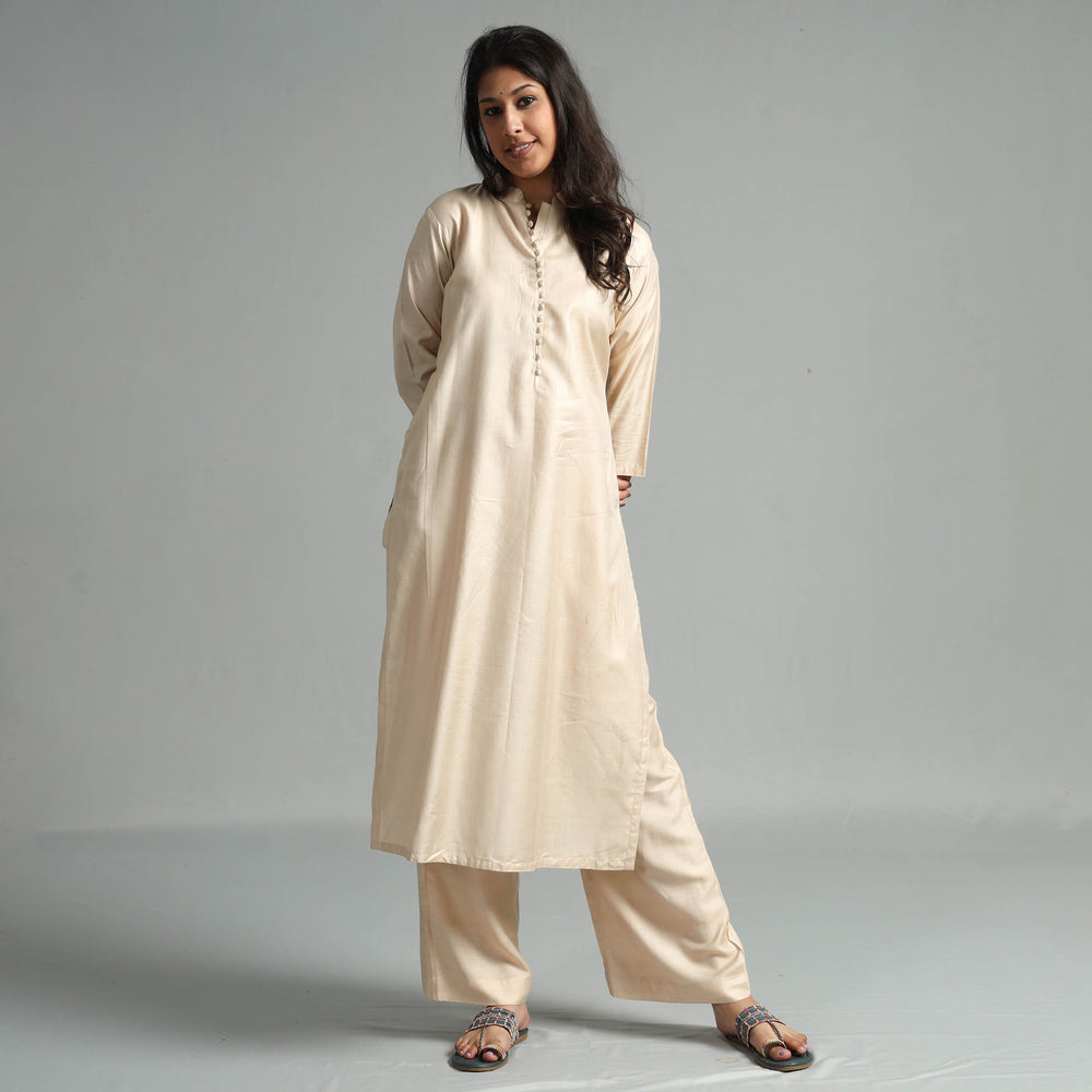  Tussar Silk Plain Kurta