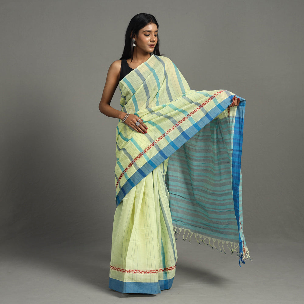 Yellow - Lotus Cotton Handloom Saree 41