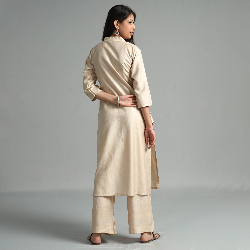  Tussar Silk Plain Kurta