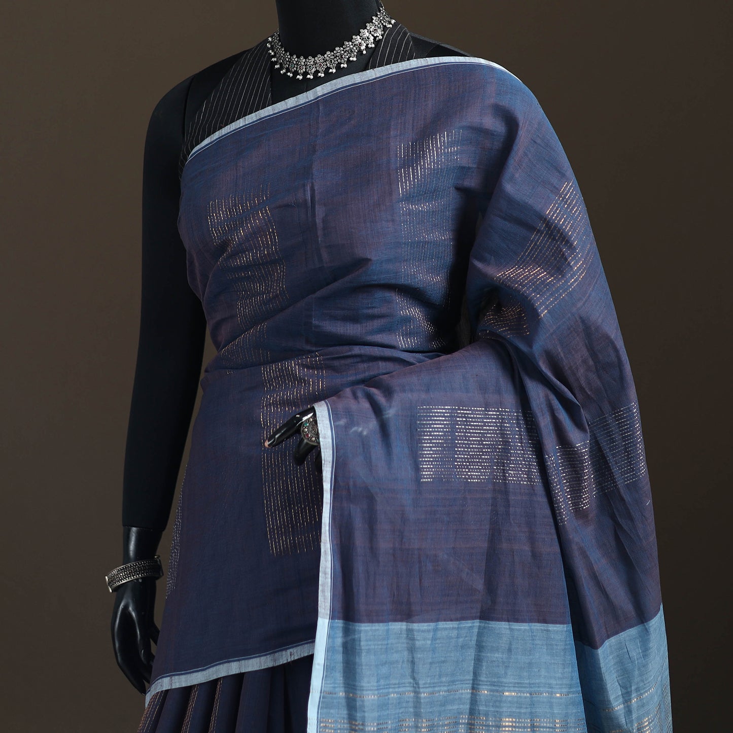 Srikakulam Jamdani Zari Pure Handspun Handloom Cotton Saree 48