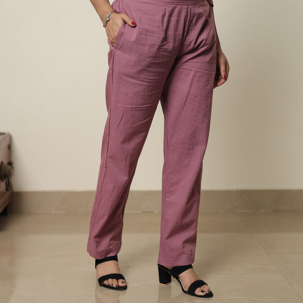 Purple - Plain Dyed Cotton Co-Ord Set 12