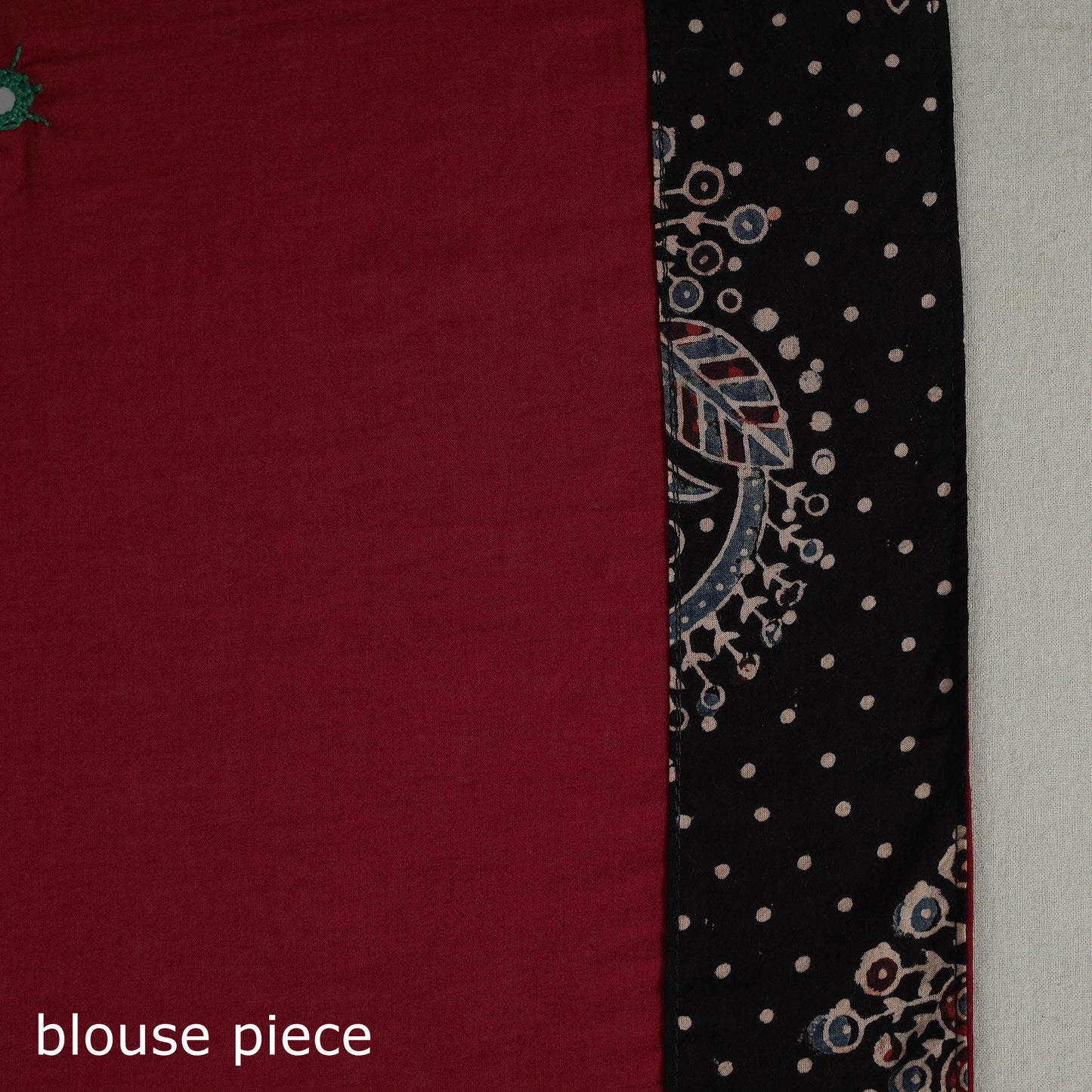 Maroon - Applique Patchwork Mul Cotton Tagai Ajrakh Saree 15