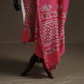 Akola Dabu Hand Block Print Chanderi Silk Handloom Dupatta 01
