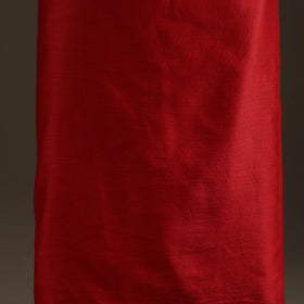 Red - Handpainted Srikalahasti Handloom Chanderi Silk Unstitched Kurta (2.3M) 07