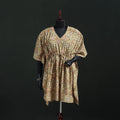 Beige - Kalamkari Hand Block Print Natural Dyed Cotton Kaftan (Short) 20