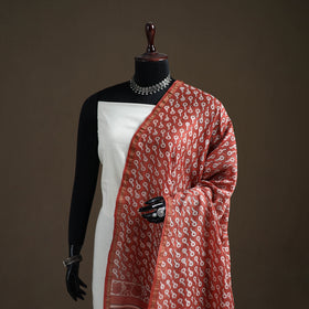 Akola Dabu Hand Block Print Chanderi Silk Handloom Dupatta 02