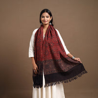 Kutch Handwoven Ajrakh Print Pure Wool Stole 29