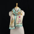 Ranihati Chanderi Silk Hand Embroidered Stole with Pom Pom 177