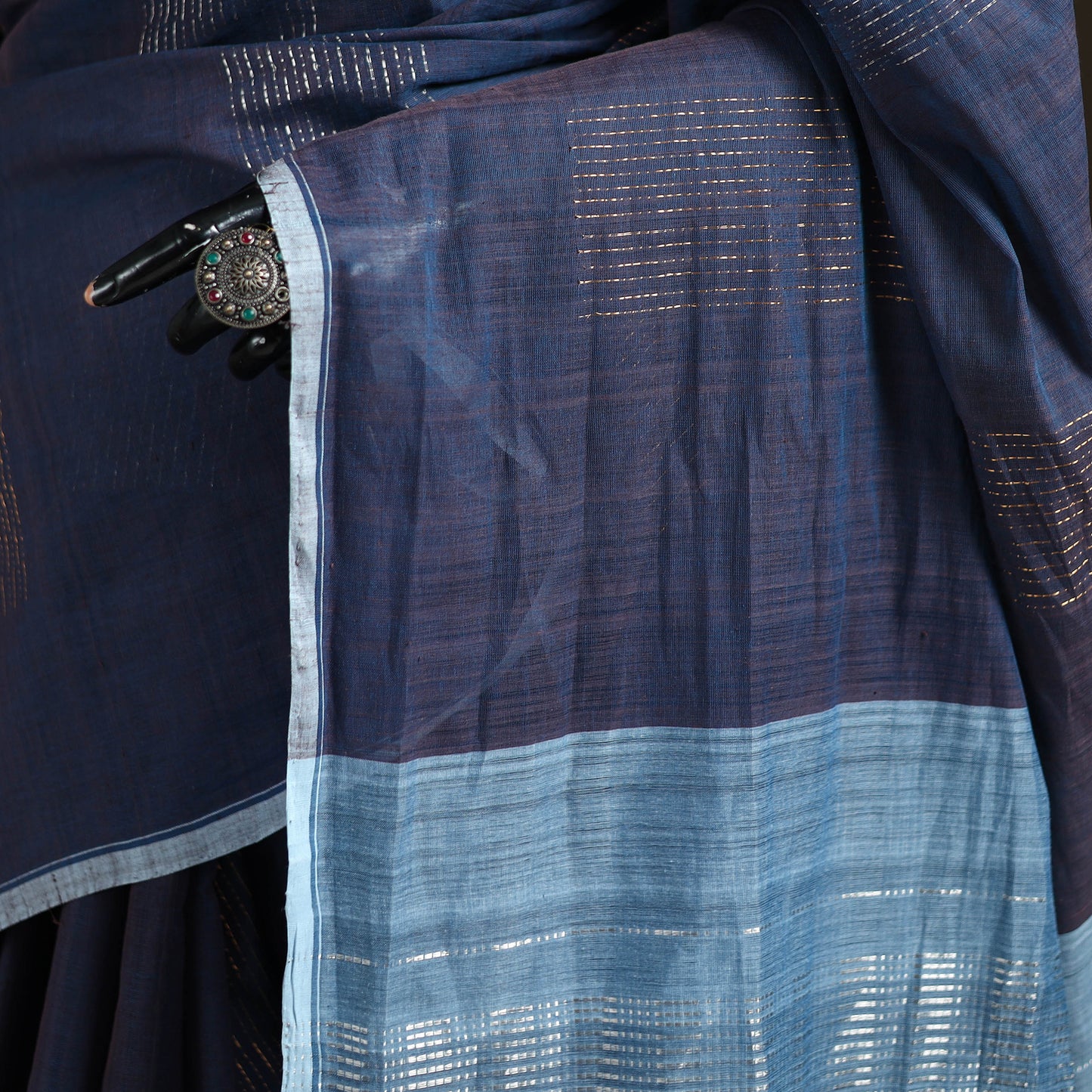 Srikakulam Jamdani Zari Pure Handspun Handloom Cotton Saree 49