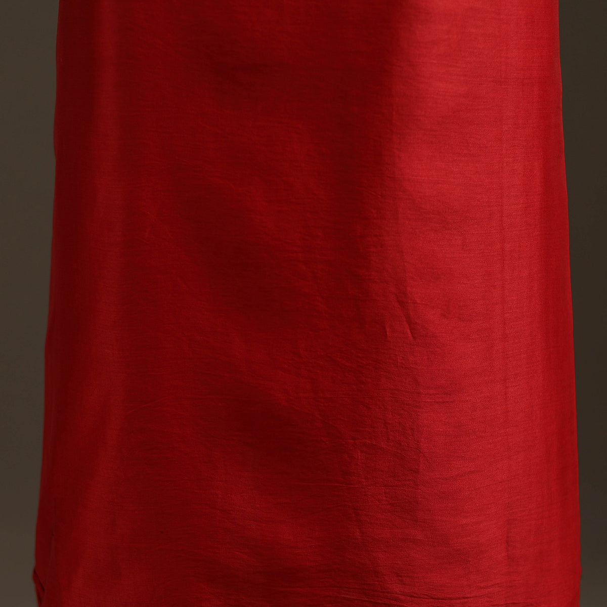 Red - Handpainted Srikalahasti Handloom Chanderi Silk Unstitched Kurta (2.3M) 08