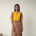 Red - Natural Dyed Block Print Cotton Kalamkari Kurta 04