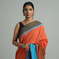 Orange - Bishnupur Pure Cotton Saree from Bengal 02