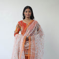 Multicolor Handloom Cotton Pochampally Ikat Kurta Set with Dupatta