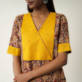 Red - Natural Dyed Block Print Cotton Kalamkari Kurta 04