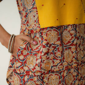 Red - Natural Dyed Block Print Cotton Kalamkari Kurta 04